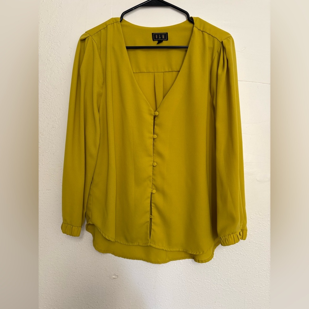 Elegant Mustard Button-Down Blouse & Blue Turquoise button down Blouse Bundle